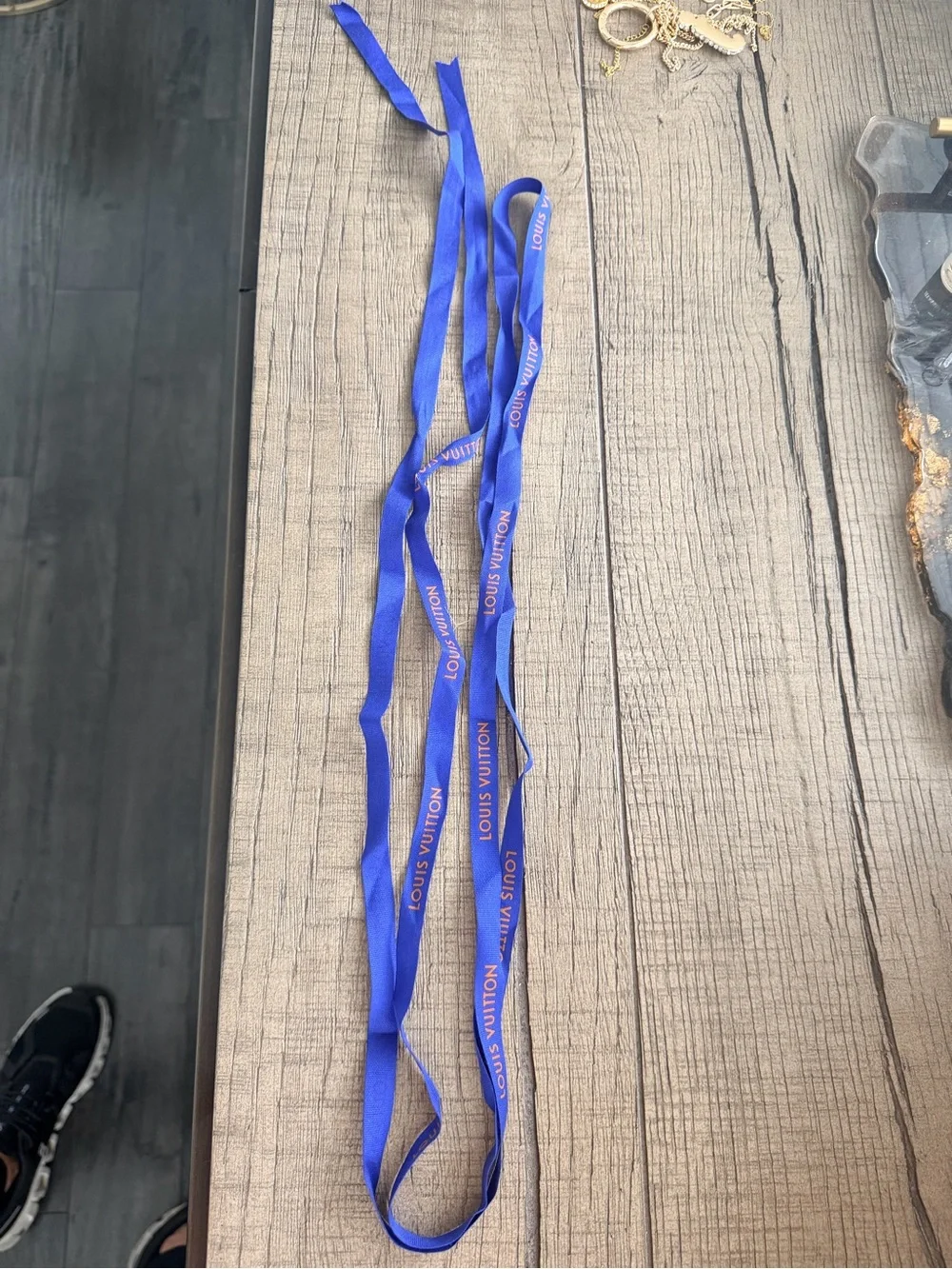 Louis Vuitton Blue Ribbon with Orange Logo - Kids Accessory